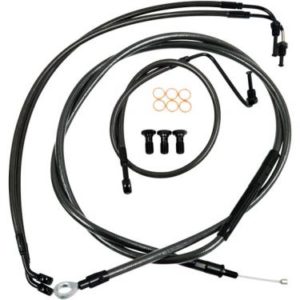 2014-2016 Road King Cables NO ABS Cable Clutch 15-17" Black Braided Stainless