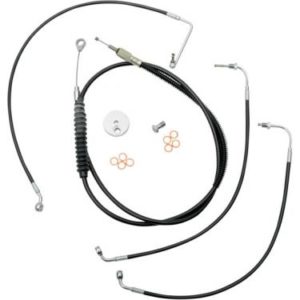 2014-2016 Street/Electra/Ultra Glide Cables NO ABS & Cable Clutch 15-17" Black Vinyl